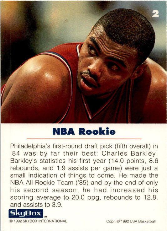 1992 SkyBox USA #2 Charles Barkley USA
