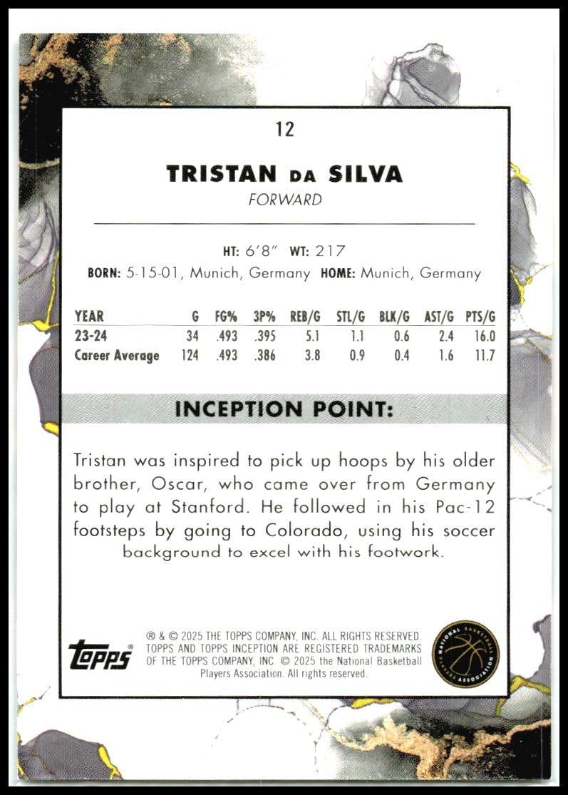 2024-25 Topps Inception Pink #12 Tristan da Silva Rookie #/99 Orlando Magic