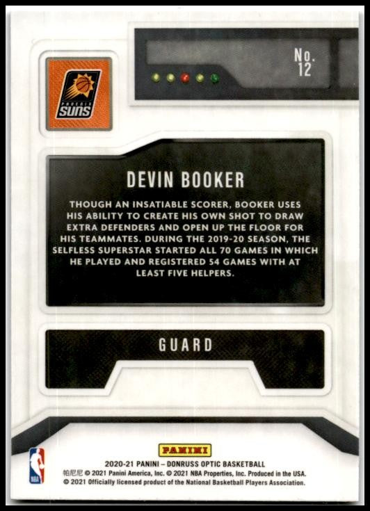 2020-21 Donruss Optic T-Minus 3...2...1 Holo #12 Devin Booker Phoenix Suns