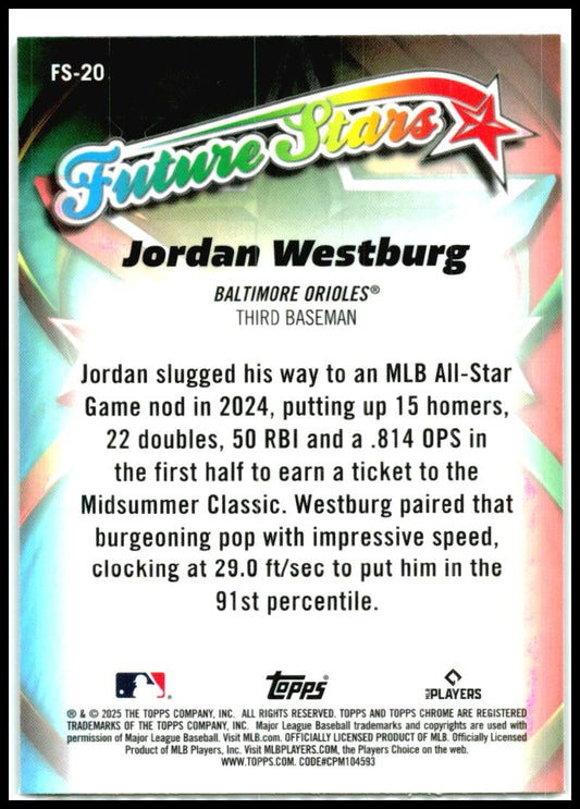 2025 Topps Chrome Future Stars Logofractor #FS-20 Jordan Westburg Orioles