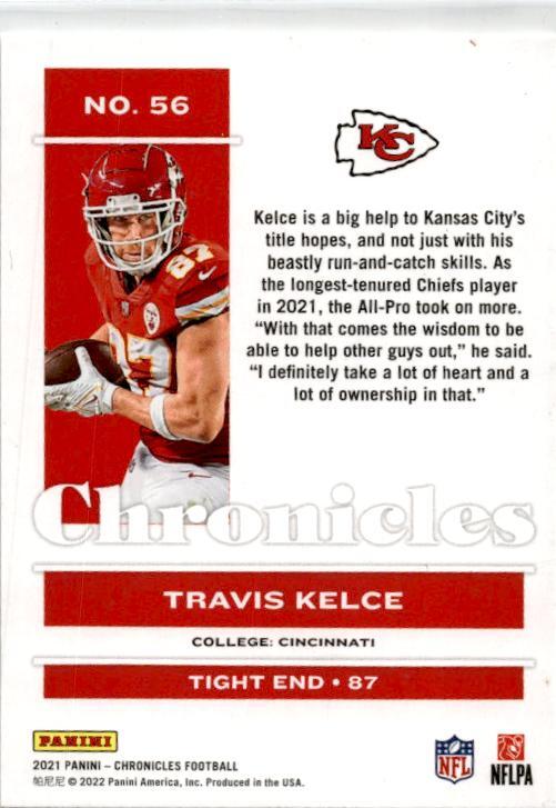 2021 Panini Chronicles Green #56 Travis Kelce Kansas City Chiefs