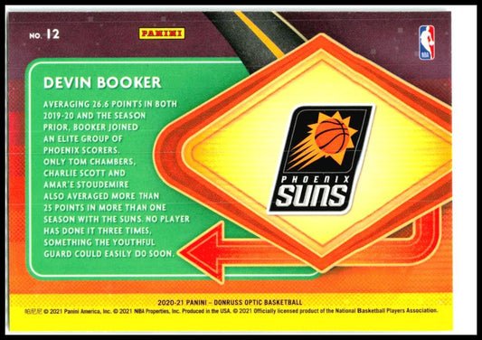 2020-21 Donruss Optic Express Lane Holo #12 Devin Booker Phoenix Suns