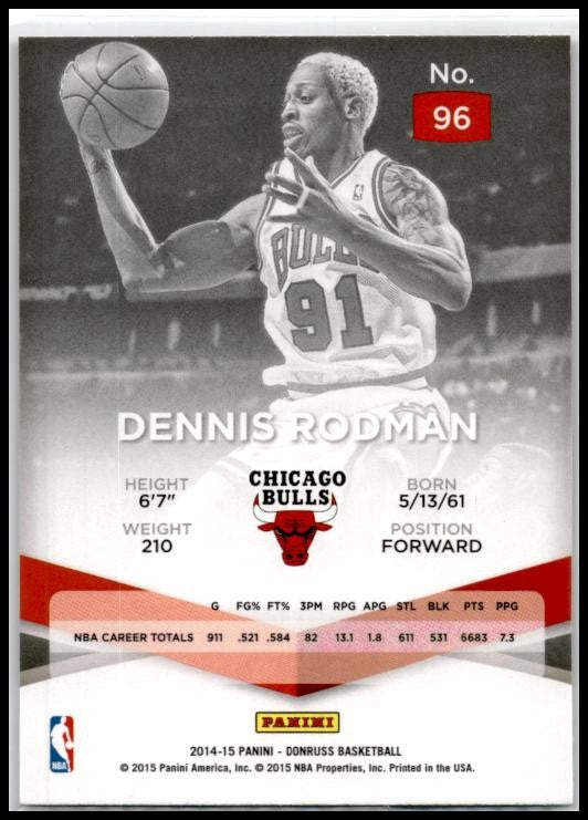2014-15 Donruss Elite #96 Dennis Rodman Chicago Bulls