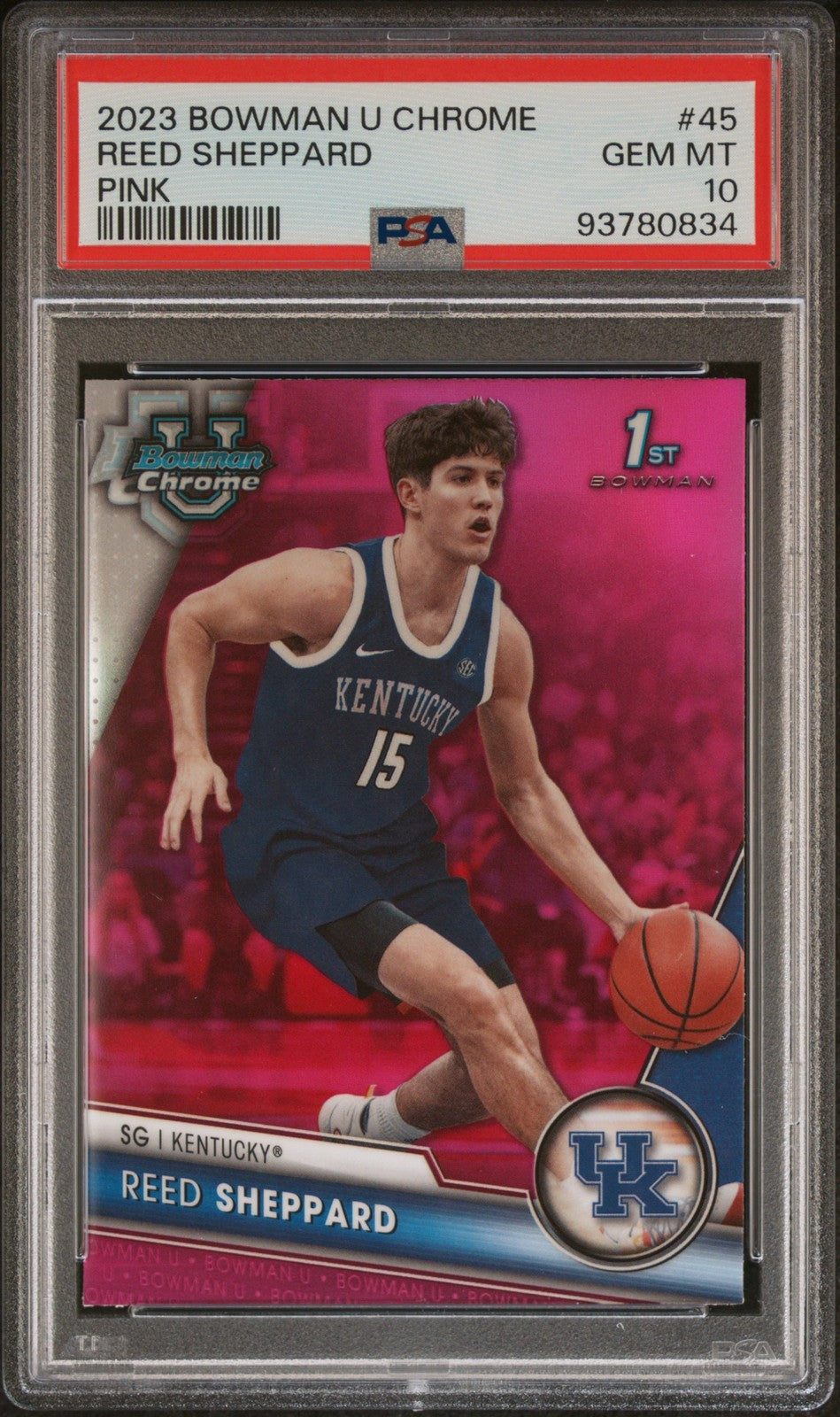 2023 Bowman University Chrome Pink Refractor #45 Reed Sheppard
