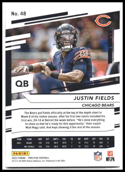 Justin Fields #48 2022 Panini Prestige Xtra Points Sunburst