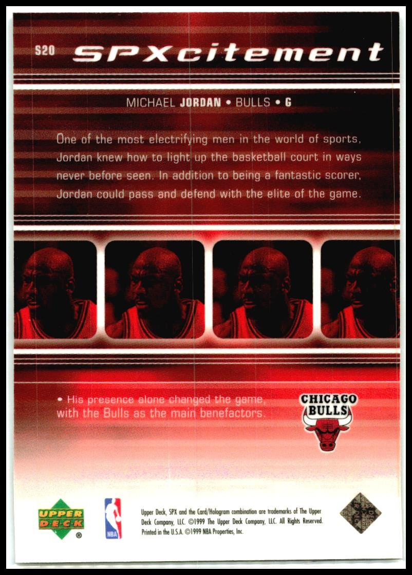 1999-00 SPx SPxcitement #S20 Michael Jordan Chicago Bulls