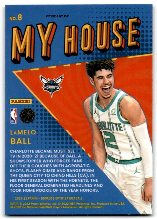 2021-22 Panini Donruss Optic My House Purple Prizm LaMelo Ball Charlotte Hornets