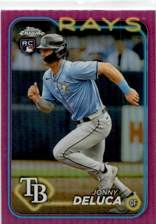 2024 Topps Chrome Pink Refractors #163 Jonny Deluca Rookie Tampa Bay Rays
