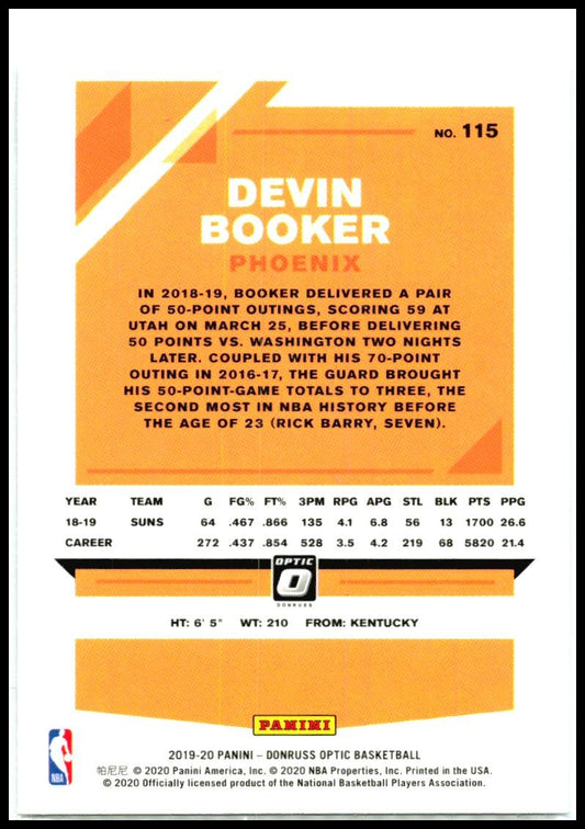 2019-20 Donruss Optic #115 Devin Booker Phoenix Suns