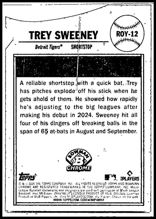 2025 Bowman Roy Favorites #ROY-12 Trey Sweeney Tigers