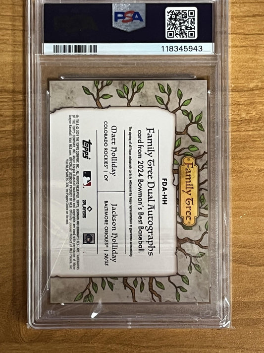 2024 Bowman's Best Family Tree Dual Auto Matt Holliday / Jackson #/25 PSA 10 Gem