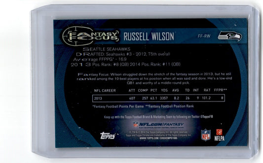 2014 Topps Fantasy Focus Russell Wilson Seattle Seahawks #FF-RW