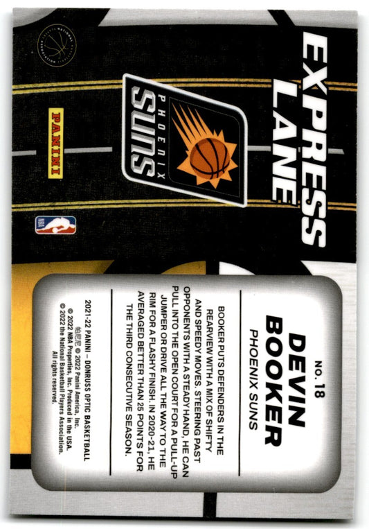 2021-22 Donruss Optic Express Lane Devin Booker Phoenix Suns #18