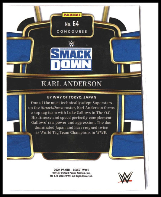 Karl Anderson #64 2024 Panini Select WWE Red and Blue