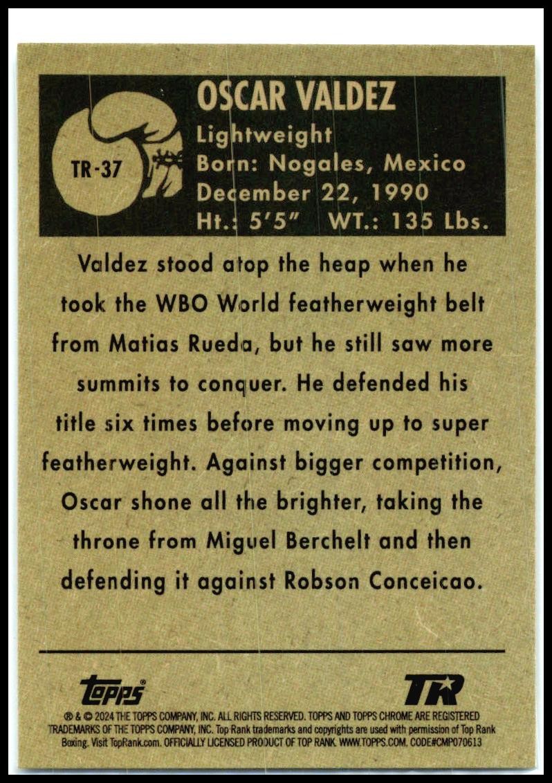 2024 Topps Chrome 1951 Topps Ringside Boxing #TR-37 Oscar Valdez