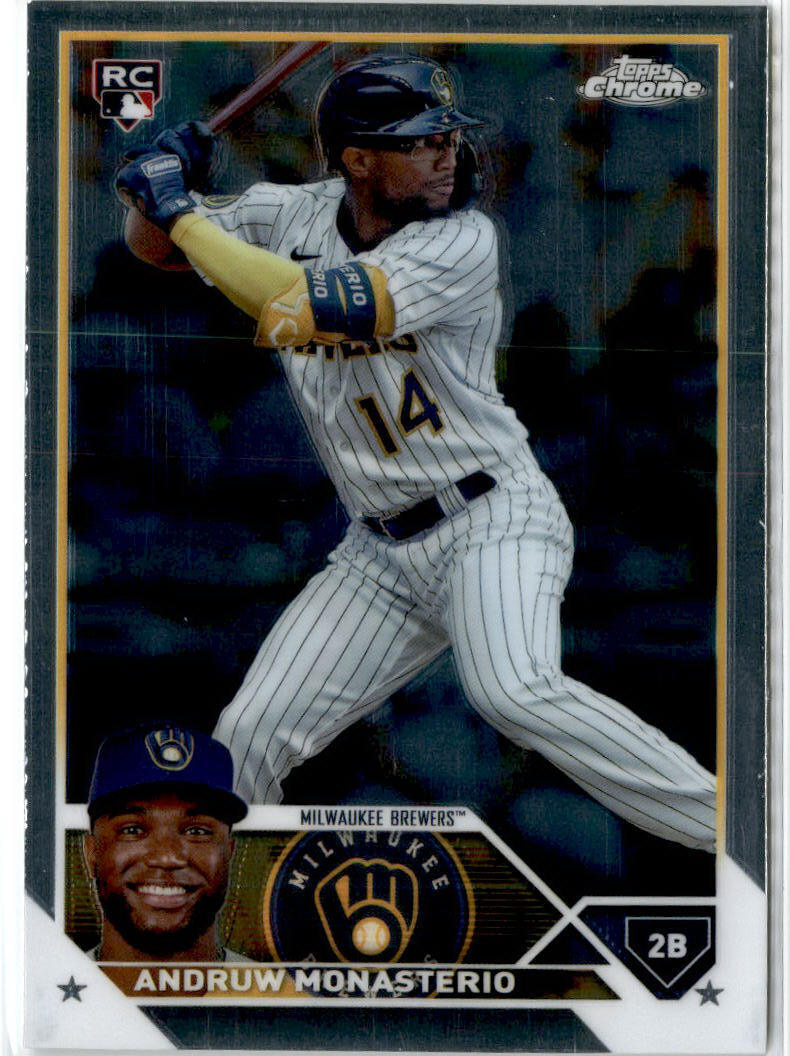 2023 Topps Chrome Update #USC177 Andruw Monasterio Rookie Milwaukee Brewers