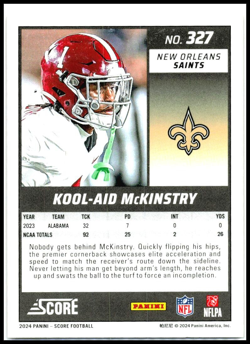2024 Score Lava #327 Kool-Aid McKinstry Rookie #/630 New Orleans Saints