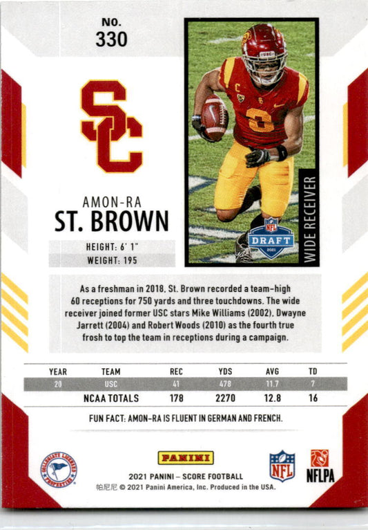 2021 Score Yellow #330 Amon-Ra St. Brown Lions