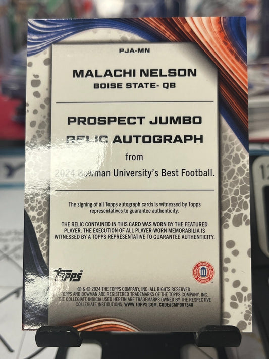 2024 Bowman Best U Prospect Jumbo Relic Autograph PJA-MN Malachi Nelson Broncos