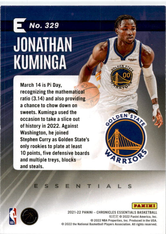 2021-22 Panini Chronicles #329 Jonathan Kuminga Golden State Warriors
