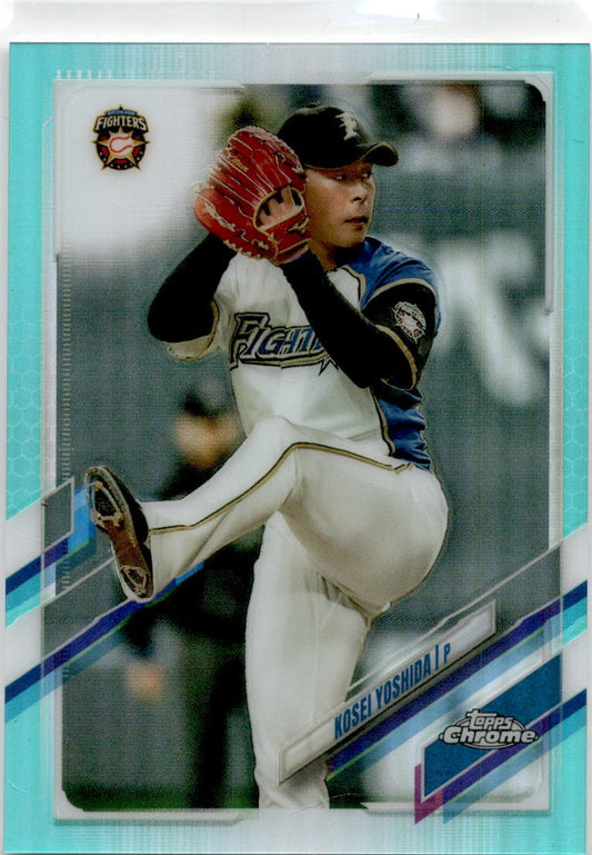 2021 Topps NPB Aqua Refractor 92 Kosei Yoshida /199 Hokkaido Nippon-Ham Fighter