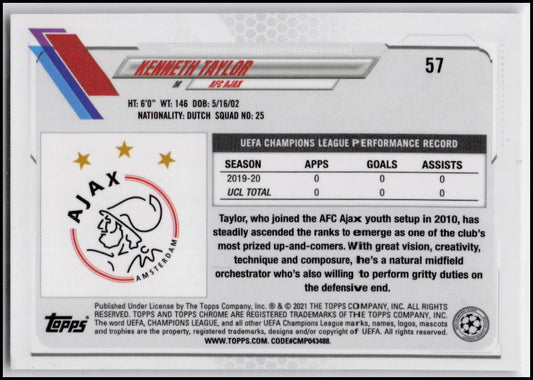 2020-21 Topps Chrome UEFA Champions League #57 Kenneth Taylor