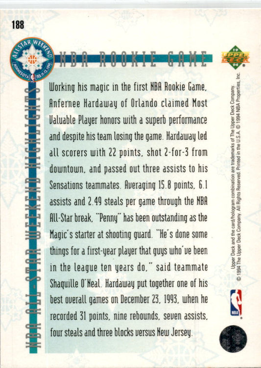 1993-94 Upper Deck Special Edition #188 Anfernee Hardaway Orlando Magic