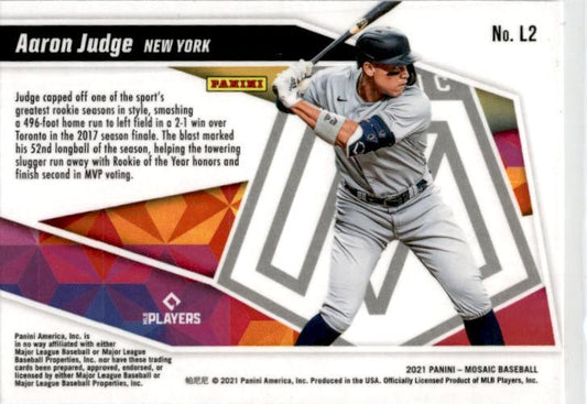 2021 Panini Mosaic Launched #L2 Aaron Judge New York Yankees