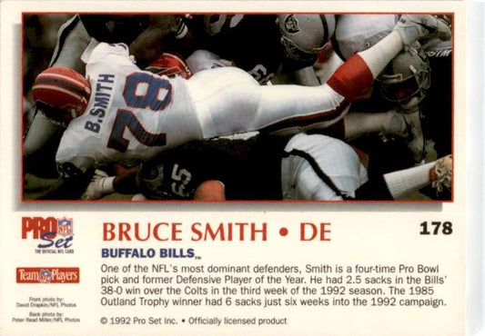 1992 Pro Set Power #178 Bruce Smith Buffalo Bills