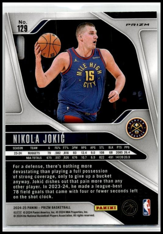 2024-25 Panini Prizm Geen #129 Nikola Jokic Denver Nuggets