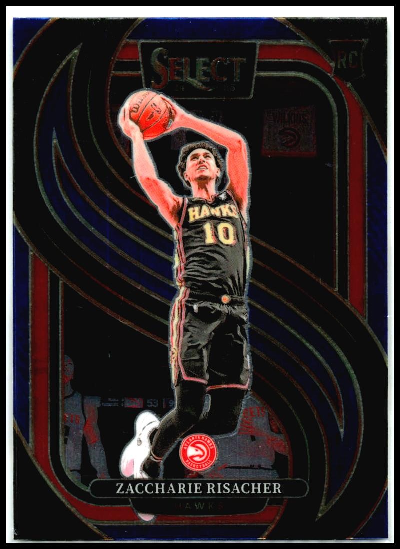 2024-25 Panini Select Blue (Retail) #180 Zaccharie Risacher Rookie Atlanta Hawks