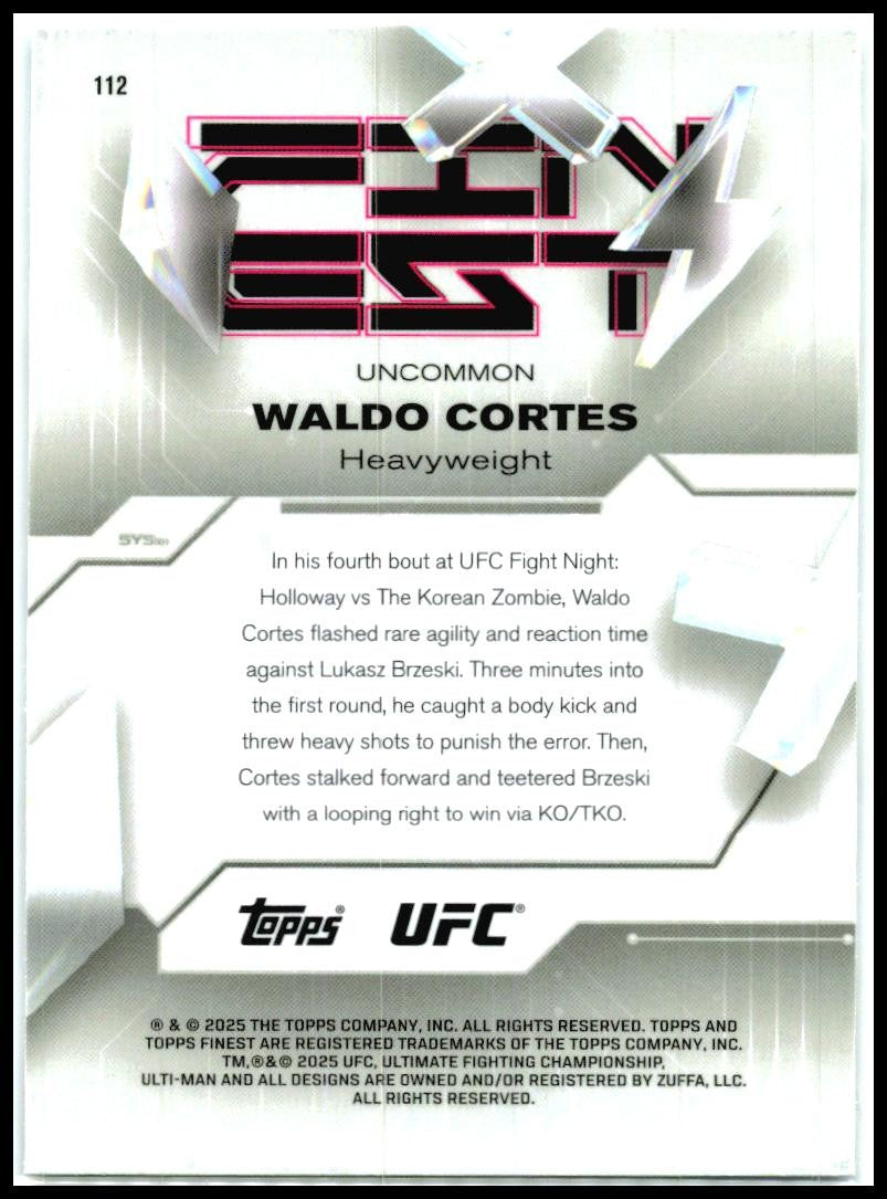 2025 Topps Finest UFC - Purple Refractors #112 Waldo Cortes #/200