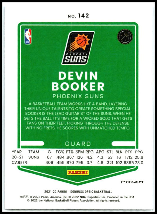 2021-22 Donruss Optic Blue Velocity #142 Devin Booker Phoenix Suns
