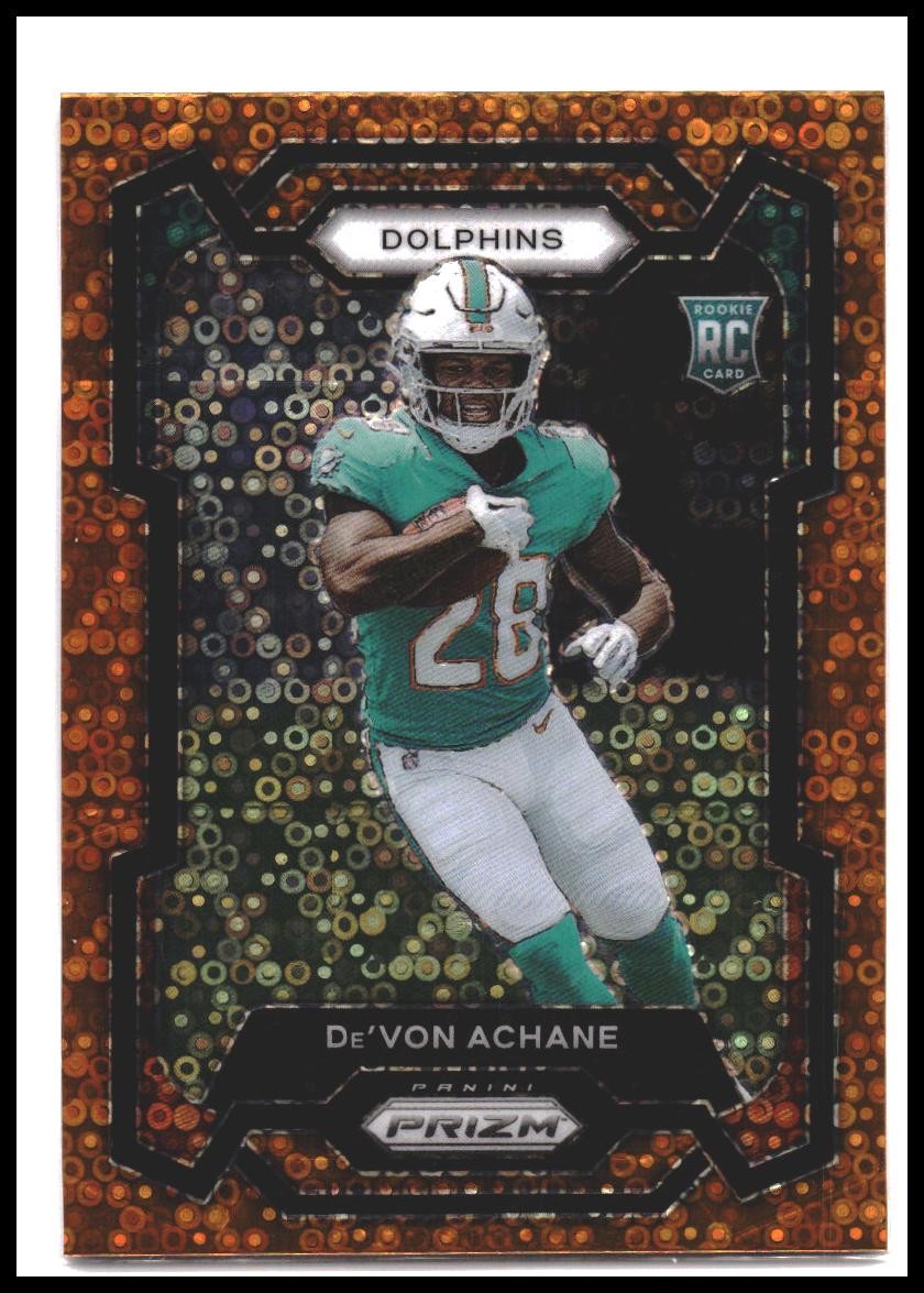 De'Von Achane #365 2023 Panini Prizm Disco Orange