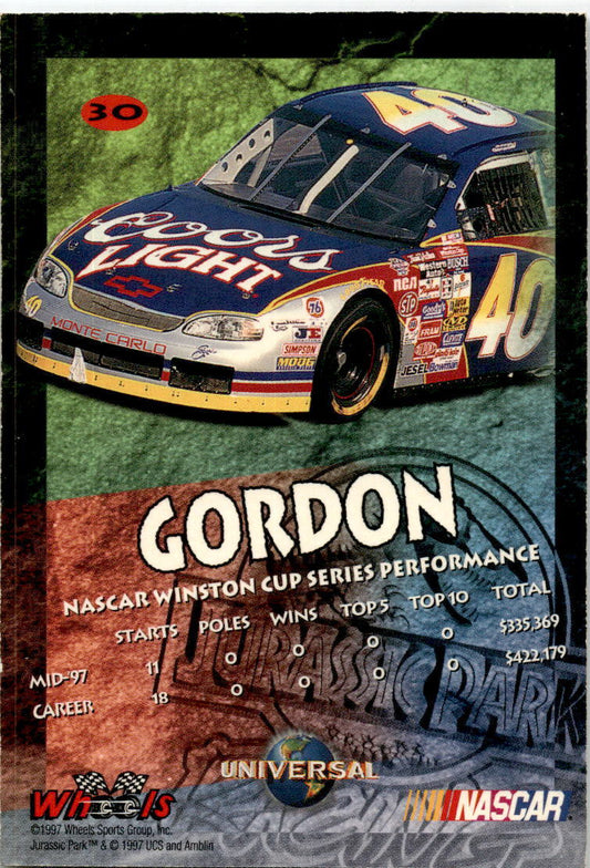 1997 Wheels Jurassic Park #30 Robby Gordon Rookie SABCO Racing