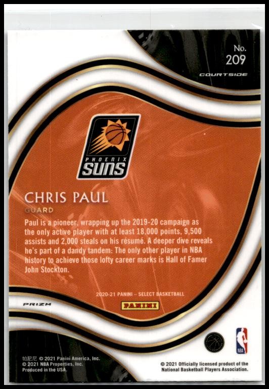 2020-21 Panini Select Blue White Purple Cracked Ice #209 Chris Paul Phoenix Suns