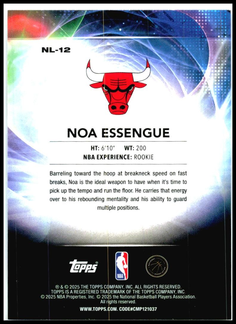 2025-26 Topps No Limit #NL-12 Noa Essengue Chicago Bulls