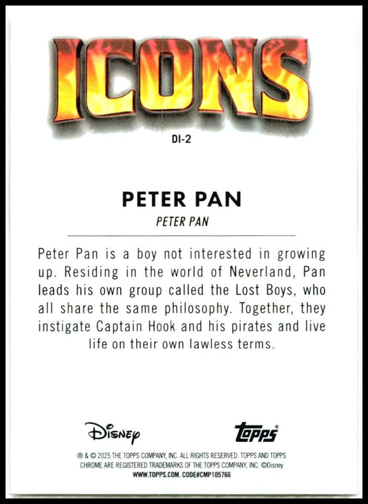 2025 Topps Chrome Disney Disney Icons #DI-2 Peter Pan