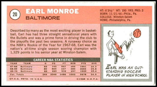 1970-71 Topps #20 Earl Monroe Baltimore Bullets