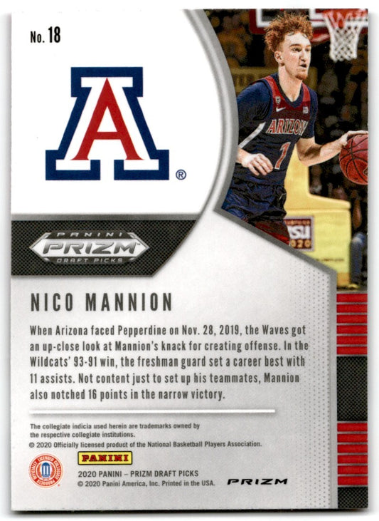 2020-21 Pink Cracked Ice Nico Mannion Arizona Wildcats #18