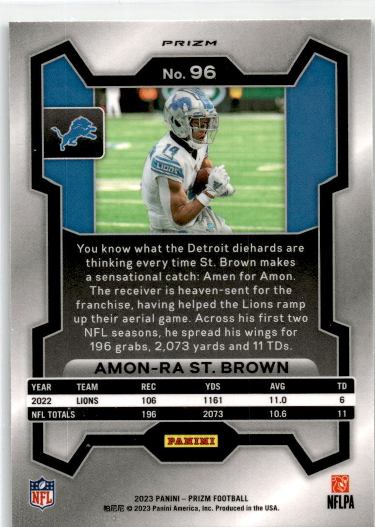 2023 Panini Prizm Green #96 Amon-Ra St. Brown Detroit Lions