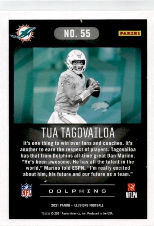 2021 Panini Illusions Trophy Collection Hyper #55 Tua Tagovailoa Miami Dolphins