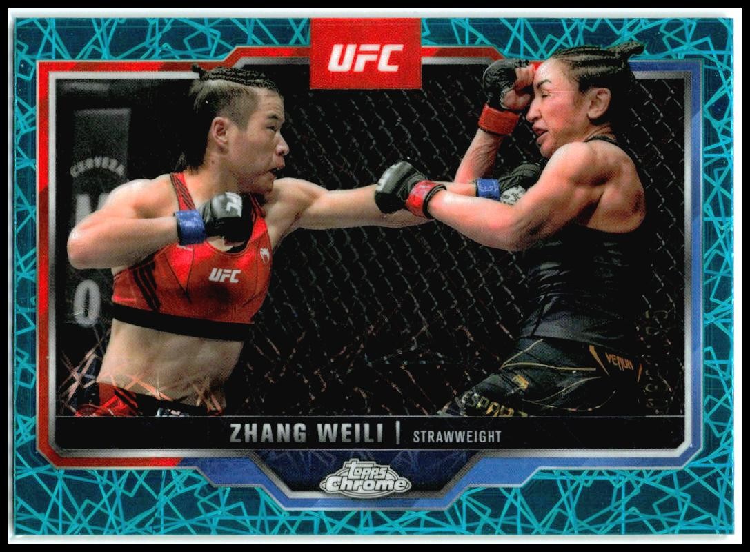 2025 Topps Chrome UFC Teal Lazer Refractor /175 #55 Zhang Weili