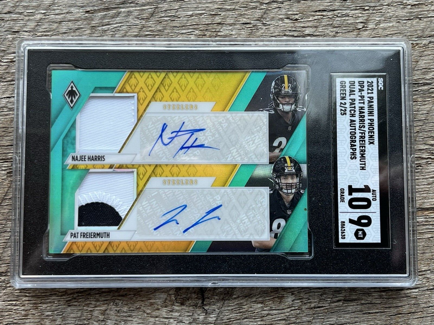2021 Phoenix Dual Patch Auto DPA-PIT Harris / Freiermuth /25 Pittsburgh Steelers