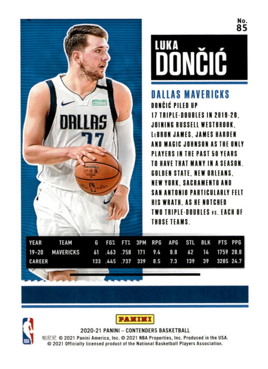2020 Panini Contenders #85 Luka Doncic