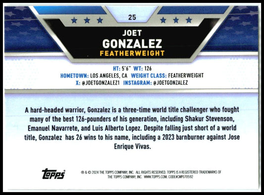 2024 Topps Chrome Boxing Bronze /225 #25 Joet Gonzalez