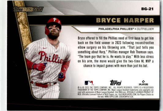 2023 Topps Update Topps Black Gold #BG-21 Bryce Harper Philadelphia Phillies