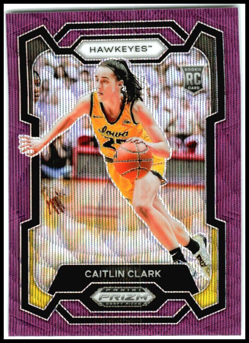 2024 Panini Prizm Draft Picks Prizms Purple Wave #57 Caitlin Clark Iowa Hawkeyes