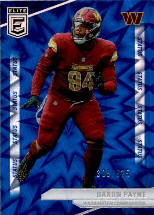2024 Donruss Elite Status Explosion #35 Daron Payne #/875 Washington Commanders