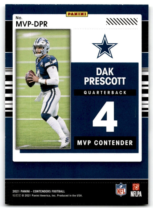 2021 Panini Contenders MVP Dak Prescott Dallas Cowboys #MVP-DPR